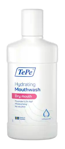 De Online Drogist TePe Hydrating Mouthwash Unflavoured 500ML aanbieding