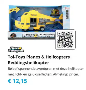 Tom Toi-Toys Planes & Helicopters Reddingshelikopter aanbieding