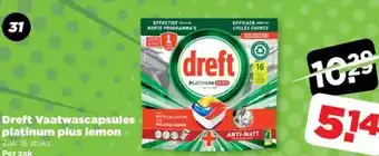 PLUS Dreft vaatwascapsules platinum plus lemon aanbieding