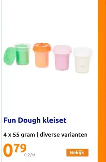 Action Fun dough kleiset 4 x 55 gram aanbieding