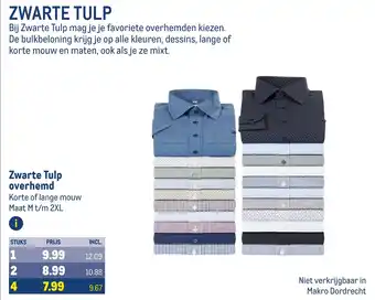 Makro Zwarte Tulp overhemd maat M t/m 2XL aanbieding