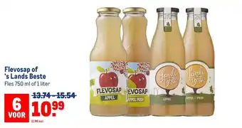 Makro Flevosap of 's Lands Beste fles 750 ml of 1 liter aanbieding