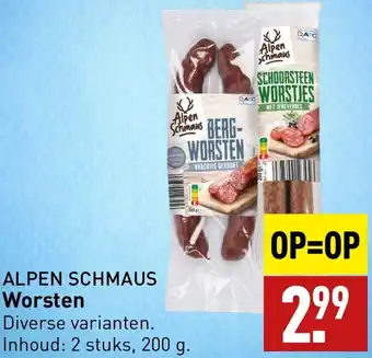 ALDI ALPEN SCHMAUS Worsten 200g aanbieding