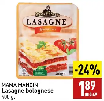 ALDI MAMA MANCINI Lasagne bolognese 400g aanbieding