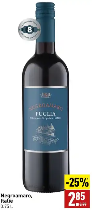 ALDI Negroamaro, Italië 0.75 L aanbieding