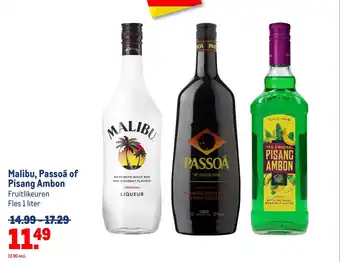 Makro Malibu, Passoã of Pisang Ambon fles 1 liter aanbieding