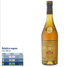 Makro Delaitre cognac fles 700 ml aanbieding