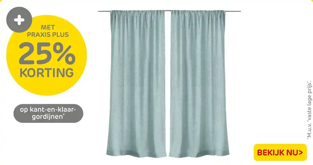 Kant en klaar gordijnen aanbieding bij Praxis