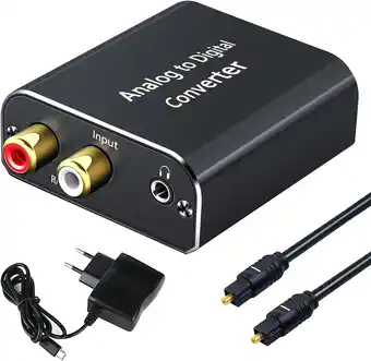 Amazon AMANKA Analoog naar Digitaal Audio Converter,DAC RCA 3.5mm Audio Jack naar Toslink/SPDIF Coaxial Audio Adapter met Toslink Ka aanbieding