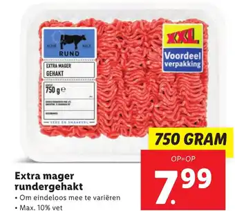 Lidl Extra mager rundergehakt 750 gram aanbieding