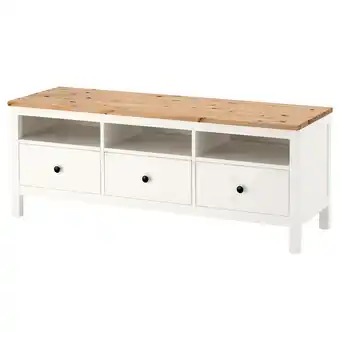 IKEA Hemnes Tv-meubel, wit gebeitst/lichtbruin, 148x47x57 cm aanbieding