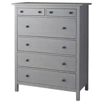 IKEA Hemnes Ladekast 6 lades, grijs gelazuurd, 108x131 cm aanbieding