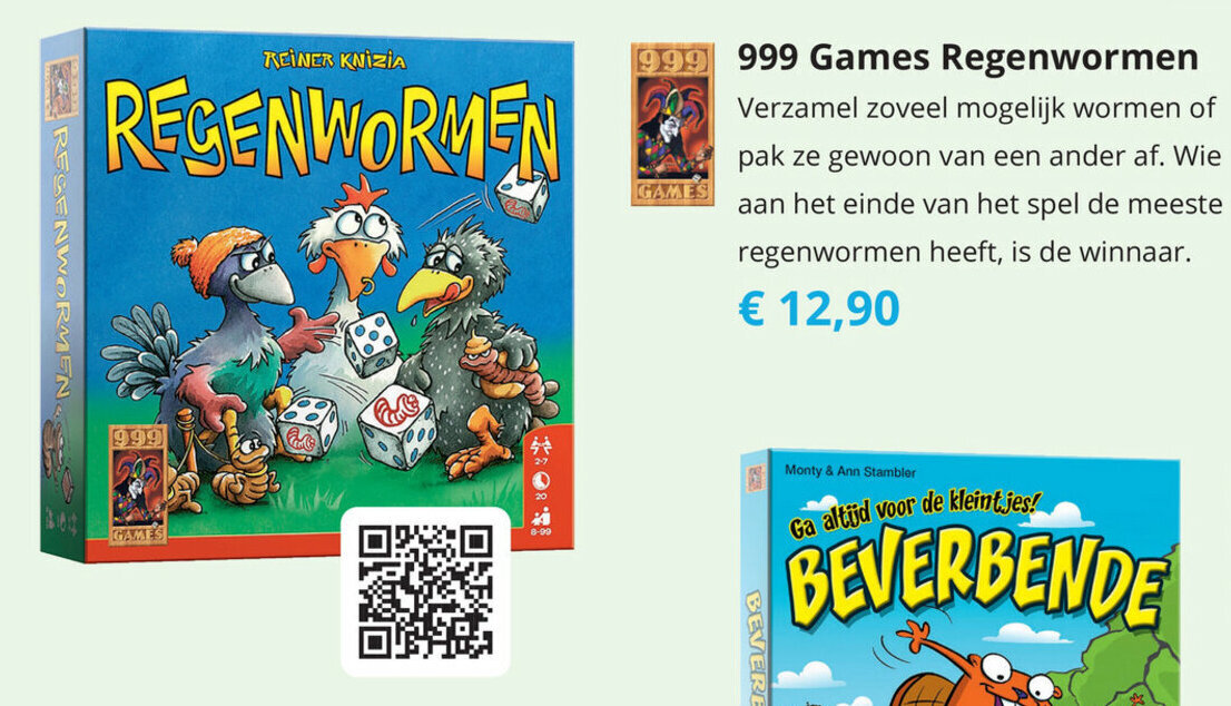 999 Games Regenwormen aanbieding bij Tom
