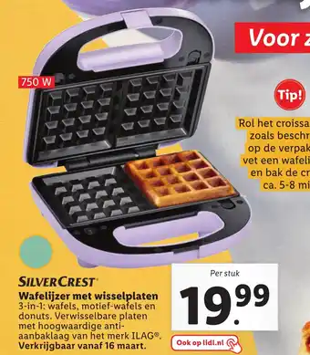 Lidl SILVERCREST Wafelijzer met wisselplaten aanbieding