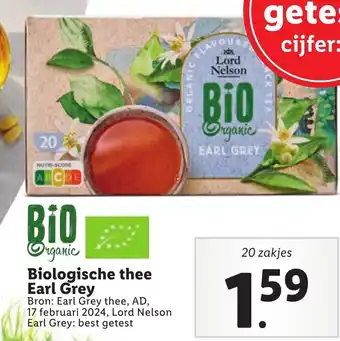 Lidl Biologische thee Earl Grey 20 zakjes aanbieding