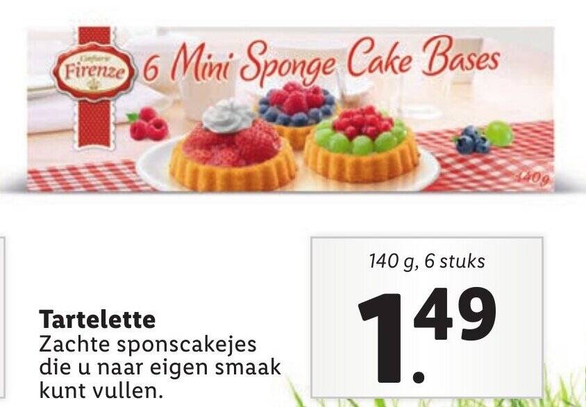Tartelette 140 g, 6 stuks aanbieding bij Lidl
