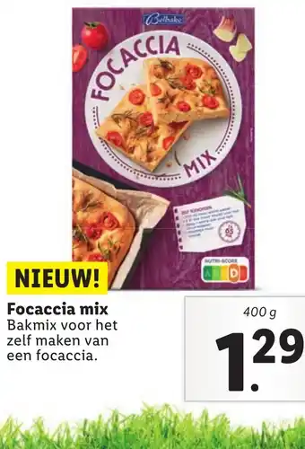 Lidl Focaccia mix 400 g aanbieding