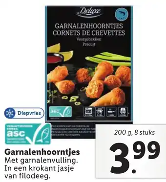 Lidl Garnalenhoorntjes 200 g, 8 stuks aanbieding