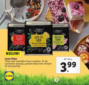 Lidl Luxe thee 80-100 g aanbieding
