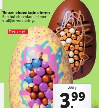 Lidl Reuze chocolade eieren 200 g aanbieding