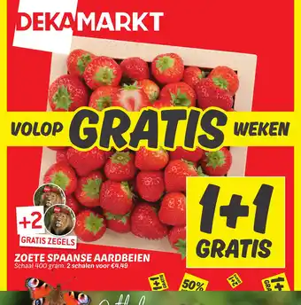 Dekamarkt ZOETE SPAANSE AARDBEIEN schaal 400 gram aanbieding