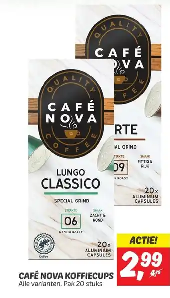 Dekamarkt CAFÉ NOVA KOFFIECUPS Pak 20 stuks aanbieding