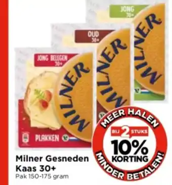 Vomar Voordeelmarkt Milner gesneden kaas 30+ pak 150-175 gram aanbieding