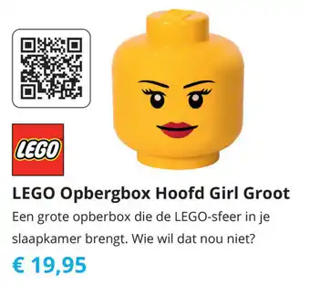 Tom LEGO Opbergbox Hoofd Girl Groot aanbieding