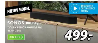 Expert Sonos Dolby Atmos Soundbar | Beam Gen2 aanbieding