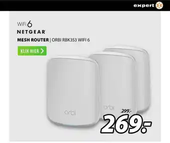 Expert WiFi 6 Netgear Mesh Router | Orbi RBK353 Wifi 6 aanbieding