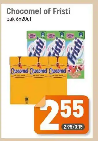 Dagwinkel Chocomel of fristi aanbieding