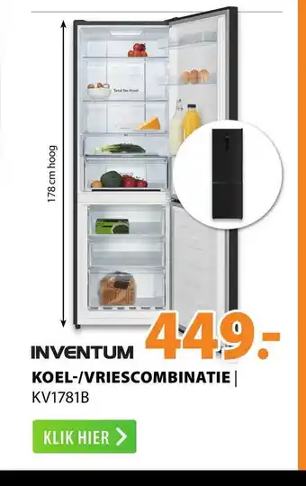 Expert Inventum Koel--Vriescombinatie | KV1781B aanbieding