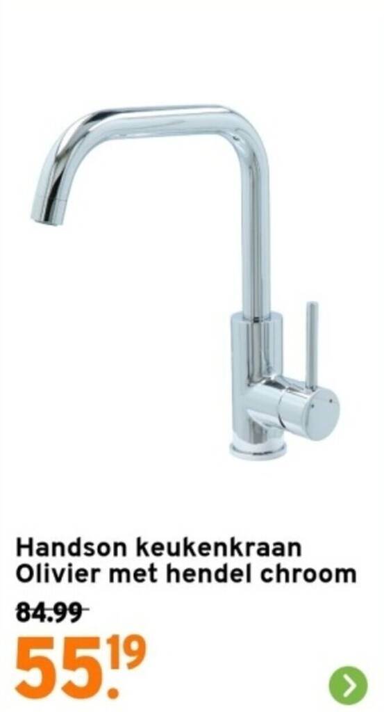 Handson keukenkraan Olivier met hendel chroom aanbieding bij GAMMA