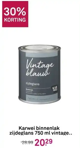 Karwei Binnenlak zijdeglans 750 ml vintage… aanbieding