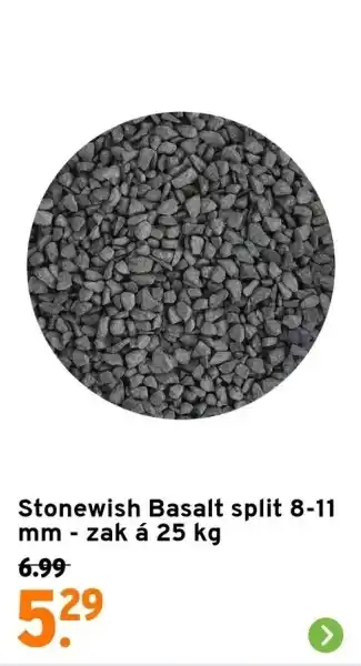 GAMMA Stonewish Basalt split 8-11 mm - zak á 25 kg aanbieding