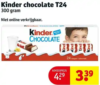 Kruidvat Kinder chocolate T24 300 gram aanbieding