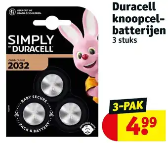 Kruidvat Duracell knoopcelbatterijen 3 stuks aanbieding