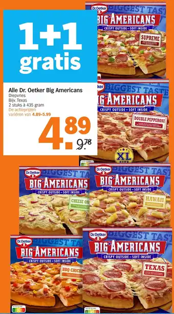 Albert Heijn Alle Dr. Oetker Big Americans 435g aanbieding