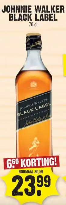 Dirk JOHNNIE WALKER. BLACK LABEL 70 cl aanbieding