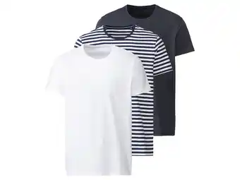 Lidl LIVERGY Heren-T-shirt, 3 stuks, van zuiver katoen aanbieding