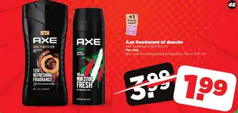 PLUS Axe Deodorant of douche aanbieding