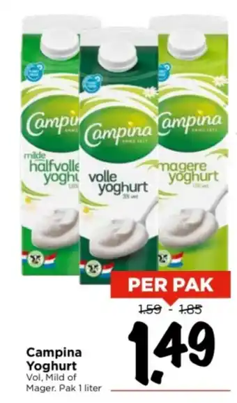 Vomar Voordeelmarkt Campina yoghurt 1 liter aanbieding