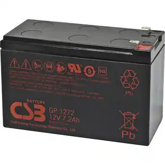 Conrad CSB Battery GP 1272 Standby USV Loodaccu 12 V 7.2 Ah Loodvlies (AGM) (b x h x d) 151 x 99 x 65 mm Kabelschoen 4.8 mm, Kabelsc aanbieding