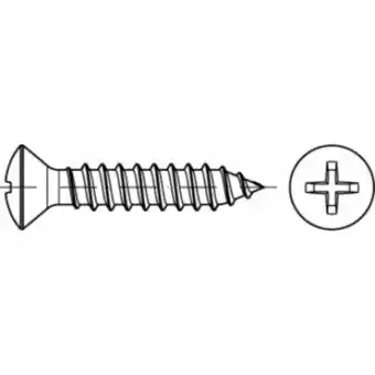 Conrad TOOLCRAFT TO-5433135 Ingelaste plaatschroeven 13 mm Kruiskop Phillips ISO 7051 Staal Galvanisch verzinkt 1000 stuk(s) aanbieding