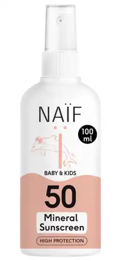 De Online Drogist Naif Care Baby&Kids Minerale Zonnebrand Spray SPF50 aanbieding