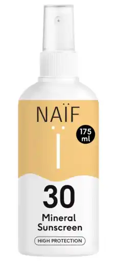 De Online Drogist Naif Minerale Zonnebrand Spray SPF50 aanbieding