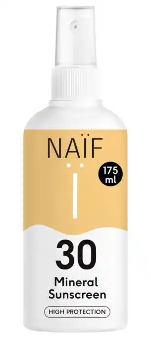 De Online Drogist Naif Minerale Zonnebrand Spray SPF50 aanbieding