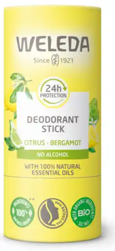 De Online Drogist Weleda Citrus & Bergamot 24h Deodorant Stick 50GR aanbieding