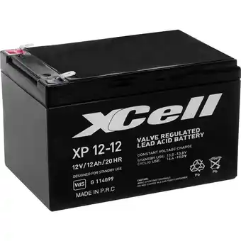 Conrad XCell XP1212 Loodaccu 12 V 12 Ah Loodvlies (AGM) (b x h x d) 151 x 101 x 98 mm Kabelschoen 6.35 mm Onderhoudsvrij, VDS-certif aanbieding