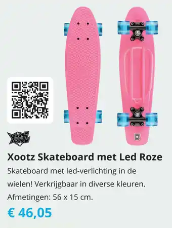 Tom Xootz Skateboard met Led Roze 56x15cm aanbieding